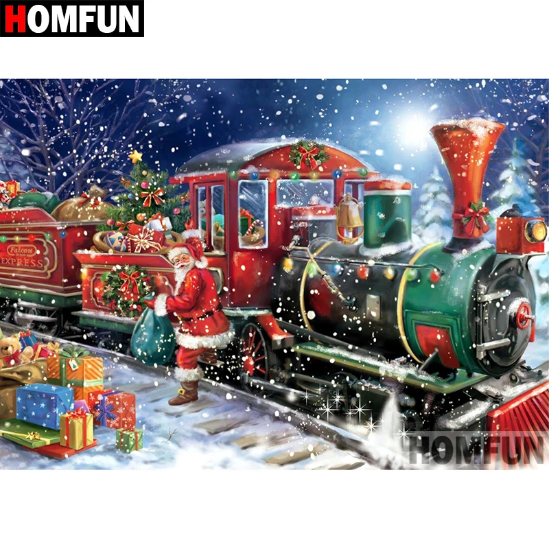 

Алмазная 5d-картина HOMFUN «сделай сам», картина с полными квадратными/круглыми стразами, «Подарок на Рождество», вышивка крестиком, подарок дл...