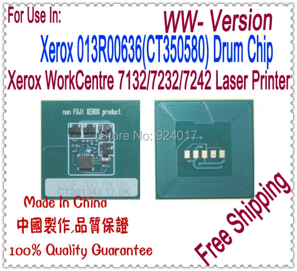

For Xerox WorkCentre WC 7132 7232 7242 Printer Toner Cartridge Chip,13R636 013R00636 CT350580 Black Color Image Drum Unit Chip