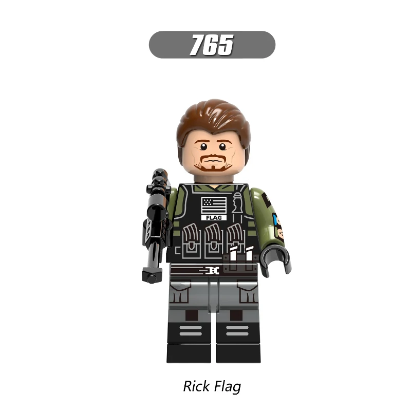 Rick Flag Одна распродажа, супергерои, киборг, обратная вспышка, Лекс-Лютер, огненный шторм, Лобо, Бэтмен, флэш-строительные блоки, Детские Подарочные игрушки - Цвет: Rick Flag