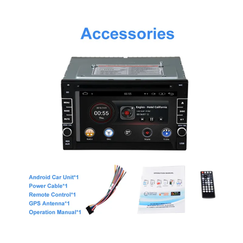 HD 2 Гб ОЗУ 4 ядра 1024*600 двойной DIN 2DIN Android 6.0.1 автомобильный DVD плеер GPS Навигация