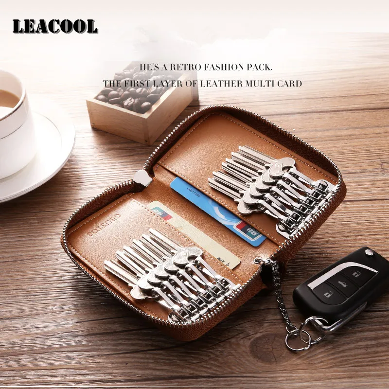 LEACOOL Многофункциональный из натуральной кожи Сумочка клатч кошелек простой