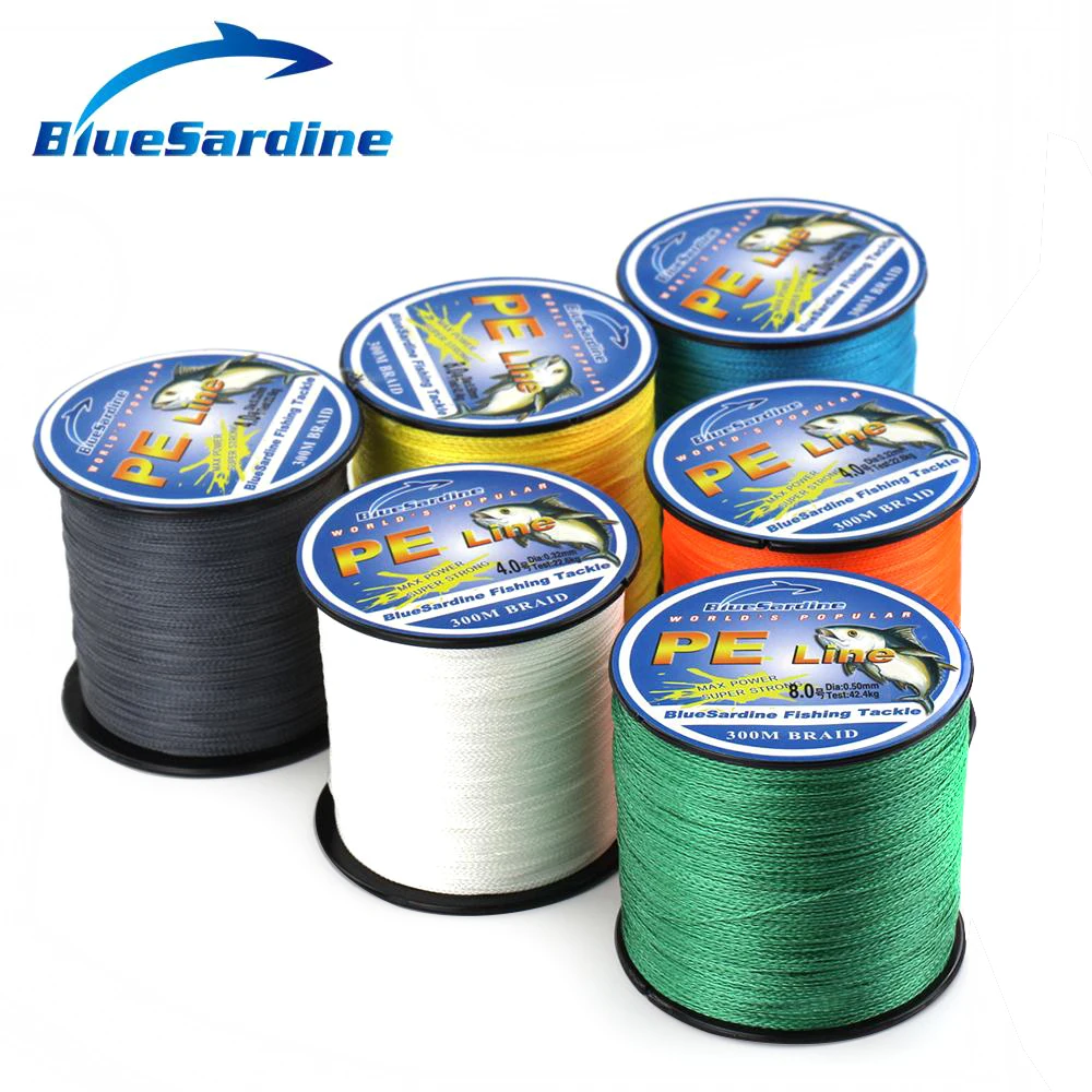 

BlueSardine 300M Super Strong Braided Fishing Line Multifilament PE 4 Braid Wires Fishing Tackle 12LB - 90LB