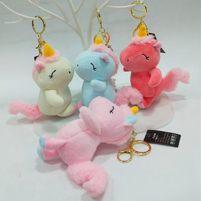 

HOT 4Colors - Kawaii Unicorn Plush DOLL 10CM Approx. Pendant DOLL , Key Chain Cute Unicorn Stuffed Animal Plush TOY Gift