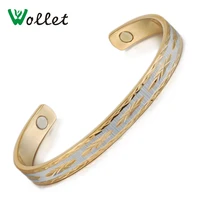 wollet jewelry pure copper bio magnetic bracelet bangle for men women open cuff classic healing energy for arthritis pain relief