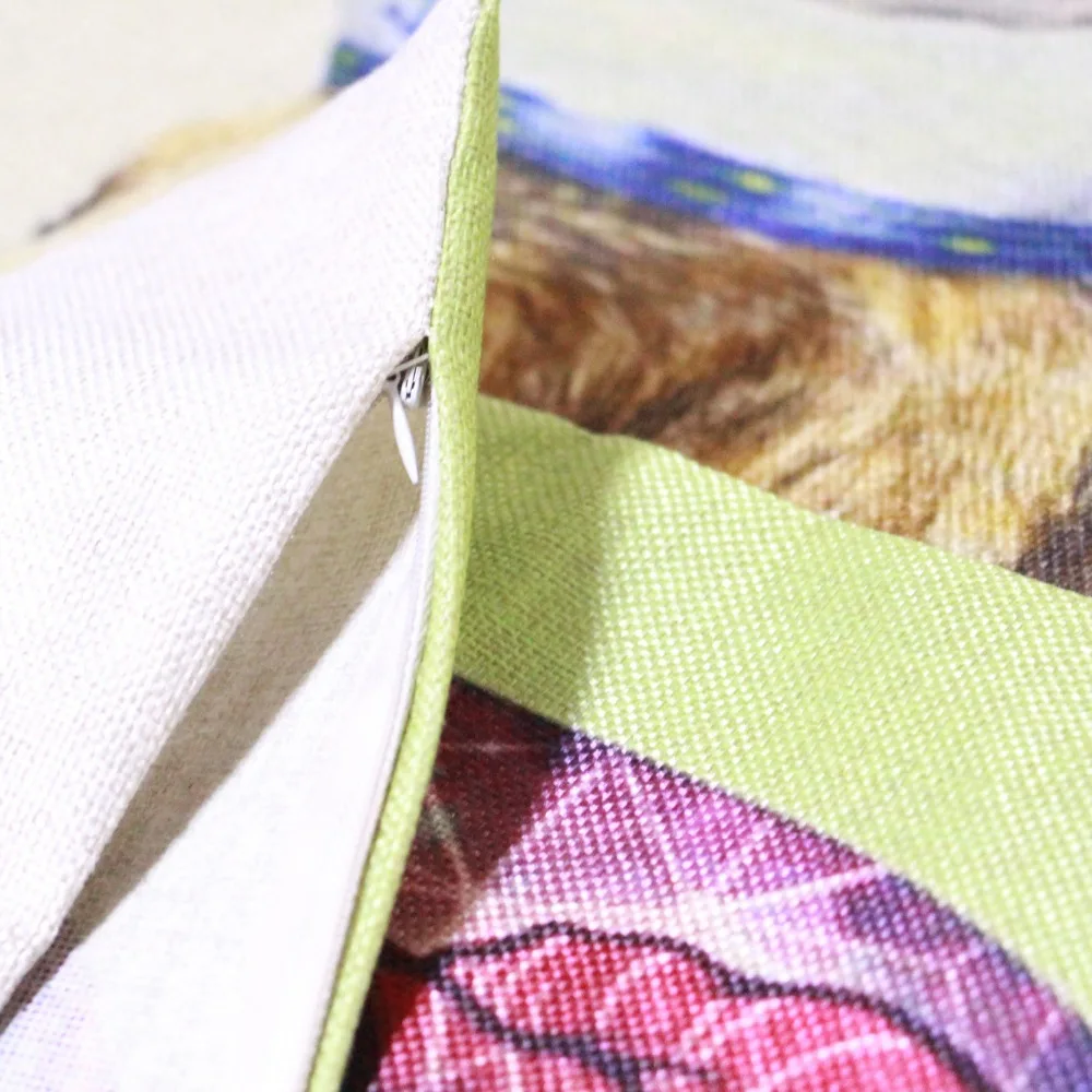 

New arrival Zakka 1Pcs Cute animal sofa cotton linen pillow cover/car cushion cover/bedding decoration/Home Gifts/43cm*43cm