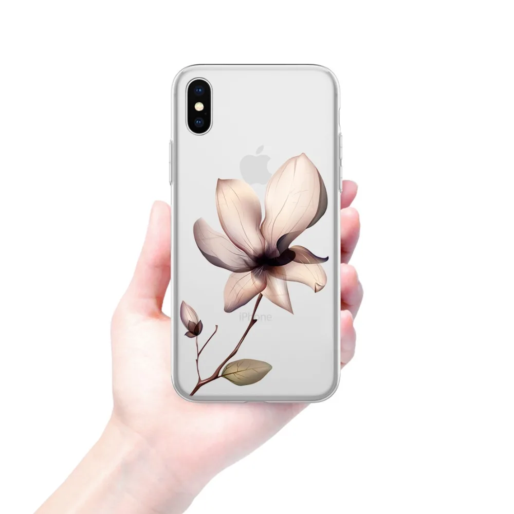 Пикантные цветочный узор Мягкий ТПУ силиконовый чехол для телефона iphone XR X XS Max 6