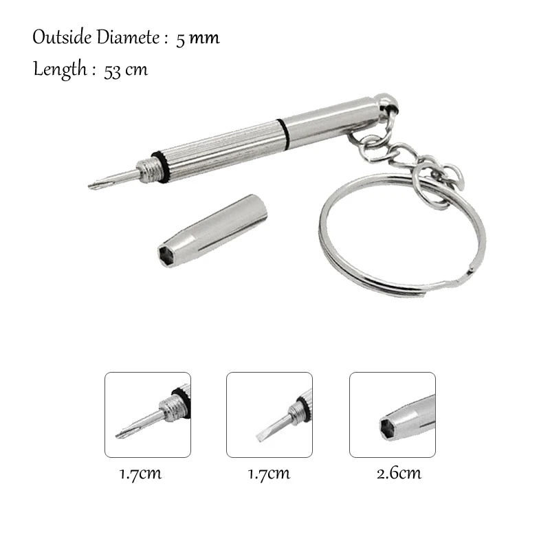 New arrival Portable Multifunction Screwdriver Keychain silver mini home practical screwdriver combination tool high quality | Украшения и