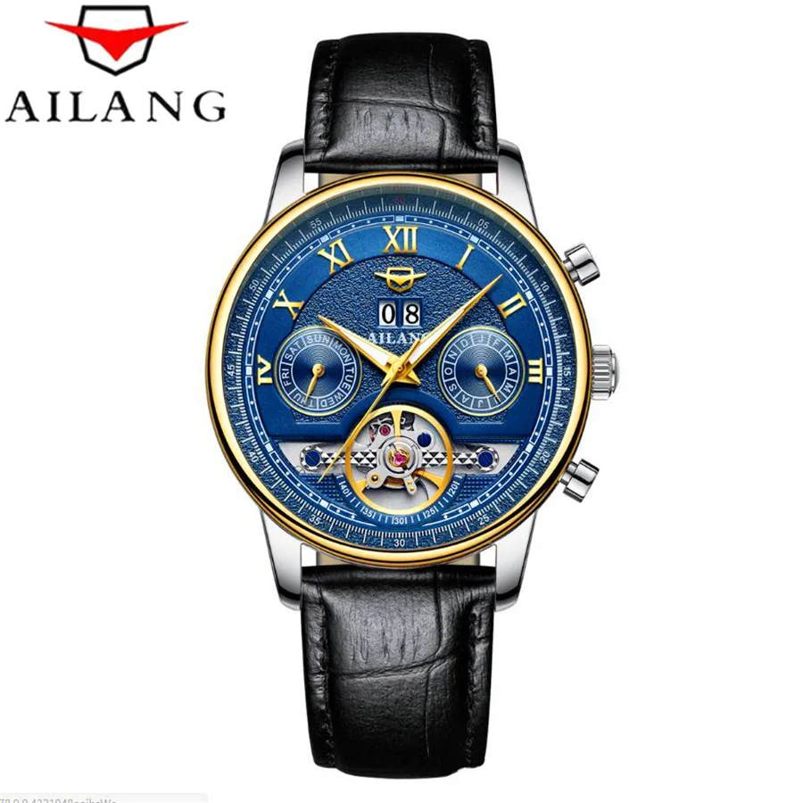 

AILANG Mens Watches Top Brand Luxury Automatic Mechanical Watch Tourbillon Clock Leather Casual Business Wristwatch relojes