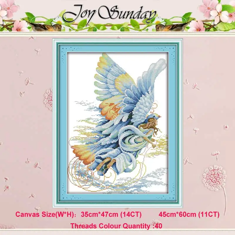 Flying angel Невеста зимний Ангел девочка Ворон-королева 11CT 14CT Набор для вышивки крестом DIY DMC Китайский Набор для вышивки крестом вышивка рукоделие домашний декор - Цвет: Flying angel