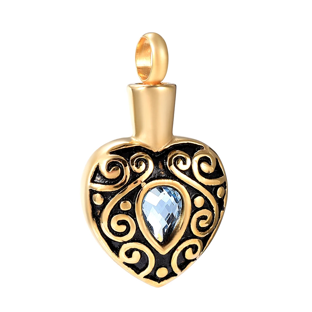 

CMJ9008 NEW Vintage Design Rhinestone Inlay Memorial Jewelry cremation ashes Urn Pendants necklace for Mom Grandma