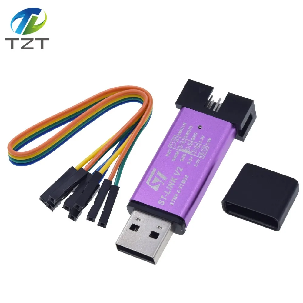 ST LINK Stlink ST-Link V2 Mini STM8 STM32 симулятор скачать программист Программирование с крышкой DuPont кабель ST LINK V2
