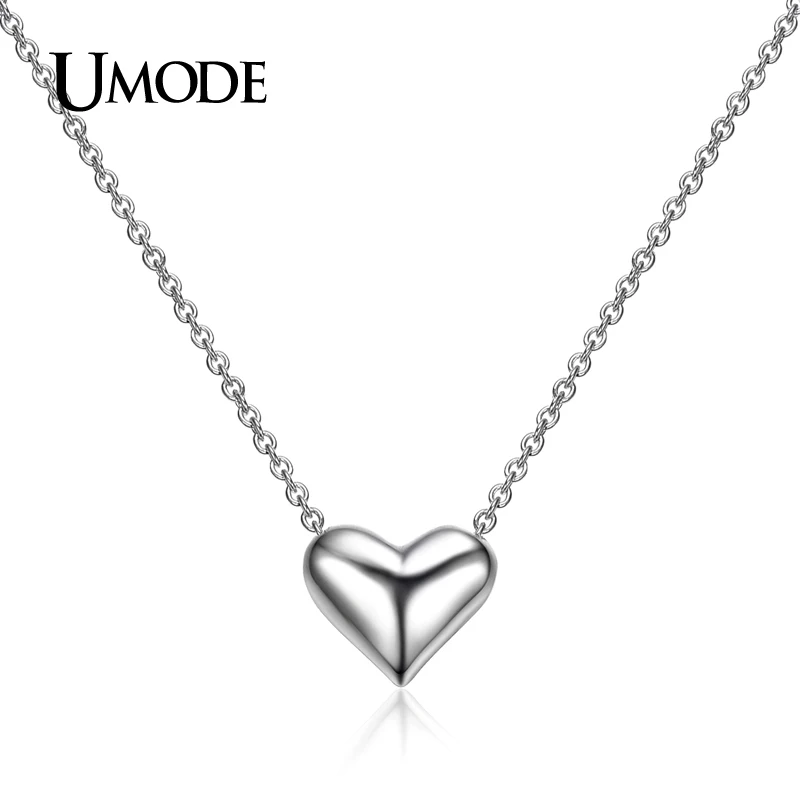 UMODE Новинка 2015 Ожерелье с отполированной подвеской позолоченное белым золотом в