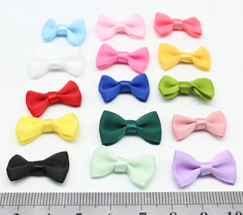 

300pcs Mini Fabric Ribbon Bow Tie Tiny Satin Bows mix color 20mm x 12mm Hair Accessory Jewelery Making Wedding favor