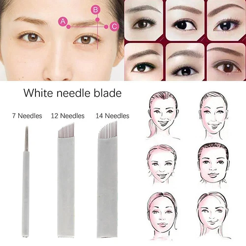 50 Шт. Microblading Перманентный Макияж Руководство Татуировки Брови Изогнутыми