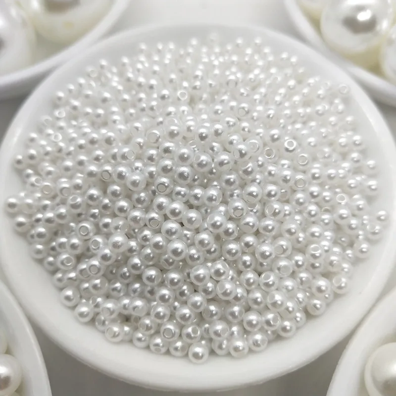 3/4/6/8/10/12/14/16/18/20 мм Прямые рваные белый круглый жемчуг имитация АБС бусины бижутерии, материал для рукоделия Шарм аксессуары