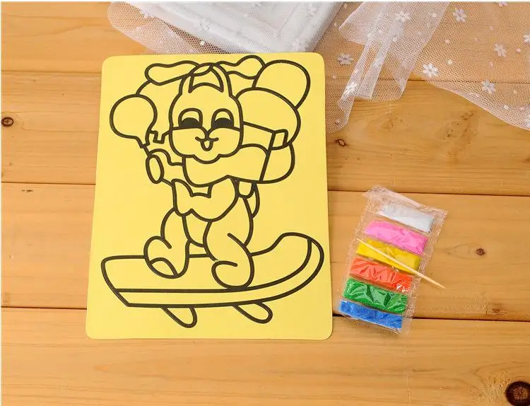 2 шт Дети DIY цветной песок живопись искусство креативные игрушки для рисования