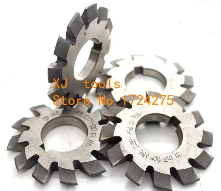 

Free shipping 1pcs M3.25 M3.5 NO.1-NO.8 Pressure Angle of 20 degrees HSS Gear Milling cutter , gear machining