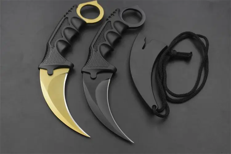 Golden CS Cold CS GO нож выцветание Karambit csgo ножи охотничьи боевые тактические выживания армейский нож navajas couteau Кемпинг убоя - Цвет: Golden
