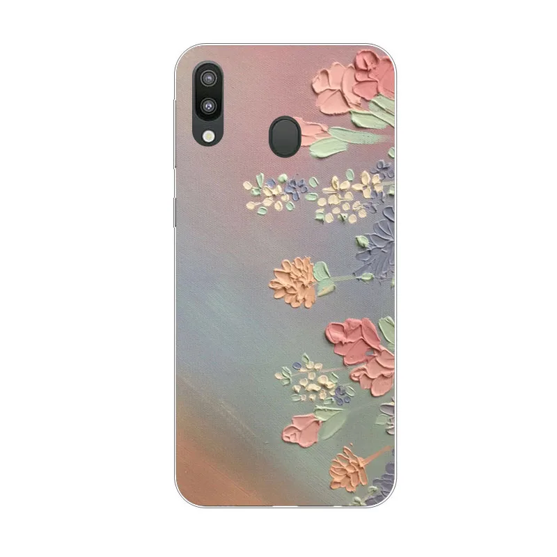 Чехол для samsung galaxy m20, силиконовая Мягкая задняя крышка из ТПУ с цветочным рисунком для samsung galaxy m10, Защитные чехлы для телефонов
