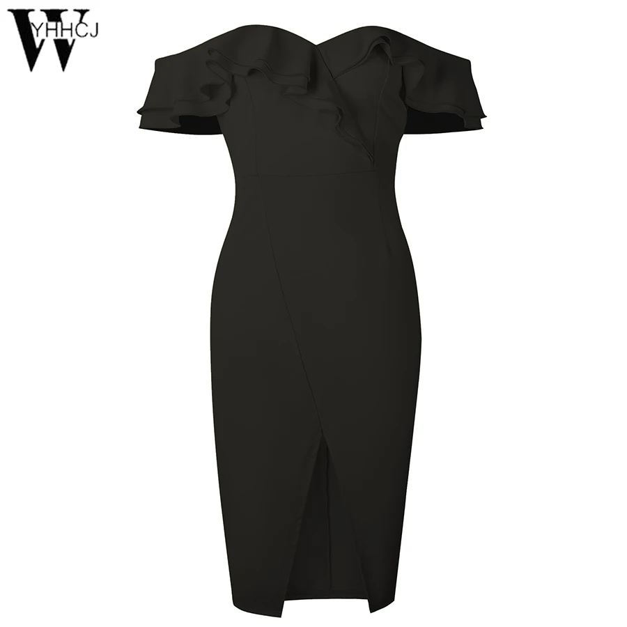WYHHCJ 2018 Новое Бандажное платье вечернее в стиле знаменитостей Vestidos сексуальное