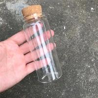 150ml glass bottles with cork transparent mini empty glass vials jars container pill saffron food botlles eco friendly 12pcslot