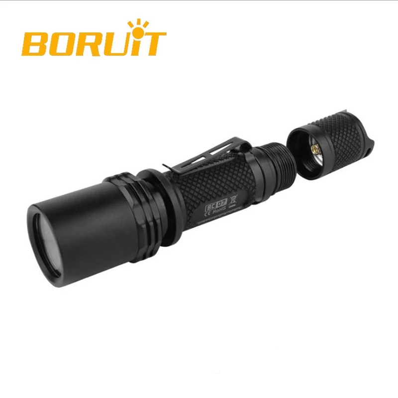 BORUiT BC07 750lm тактический мини фонарик с зумом светодиодный USB Перезаряжаемый фонарь