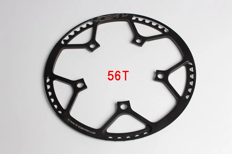 56T black Litepro одна скорость 130BCD складной велосипед шатун BMX цепь колеса 45 T/47 T/53 T/56 T/58 T AL7075 цепь колеса 170 мм кривошипно-цепное кольцо - Цвет: 56T black