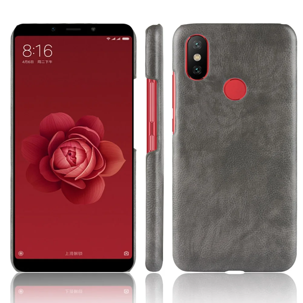 Litchi ретро кожаный чехол для XiaoMi 6X A2 кожного покрова ударопрочный жесткий корпус
