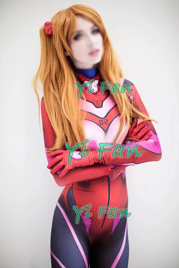 Женский костюм для косплея Asuka новый с 3D принтом из спандекса Zentai на Хэллоуин