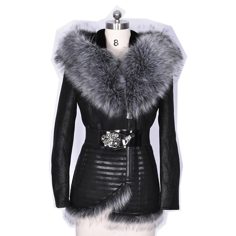 Завод прямые поставки Искусственный мех пальто женщин Мех животных BTS зимняя