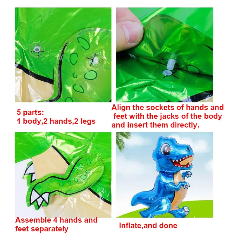 

1pc Large 4D Walking Dinosaur Foil Balloons Boys Animal Balloons Children Dinosaur Birthday Party Jurassic World Decor Balloon