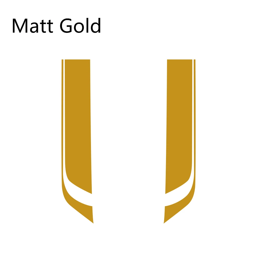 Matt Gold 2шт 20 см х 85 см накладка на капот автомобиля наклейки гоночные спортивные Автомобильная виниловая пленка наклейка Стильные наклейки для стайлинга автомобиля Принадлежности для тюнинга - Название цвета: Matt Gold