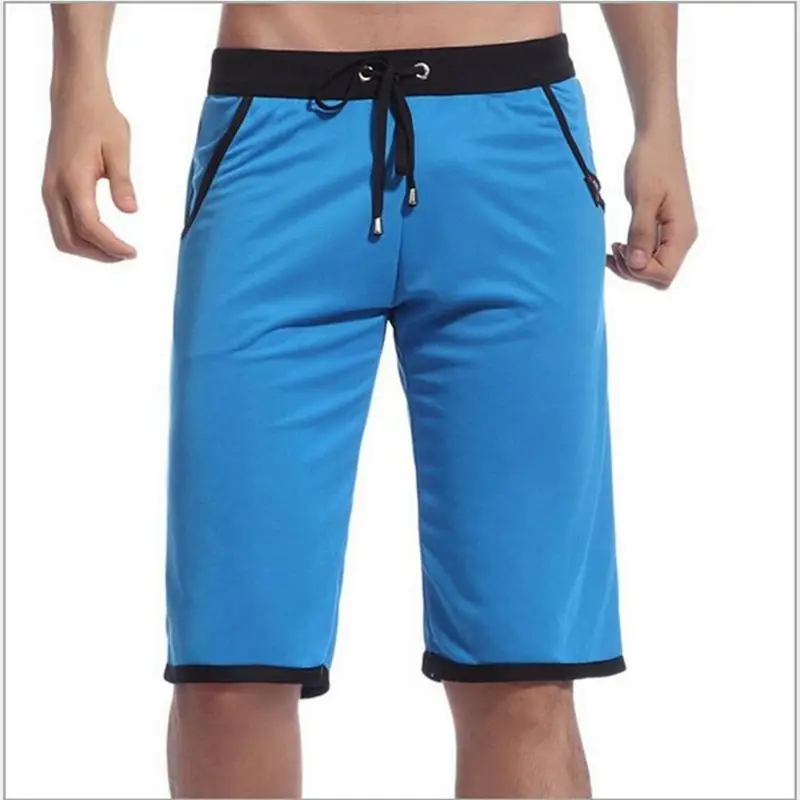 

WJ Summer Casual Sporting shorts men trousers elastic brand male capris fashion knee-length slim Gyms shorts workout quick-dry