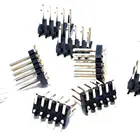 100 шт., 2x5 P, 10 контактов, 1,27 мм, Штекерный разъем PCB, двухрядный прямой штыревой разъем PCB SMT, штыревые разъемы, Золотая флэш-лампа