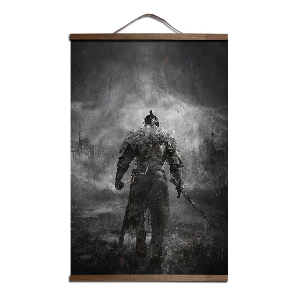 6 Dark Souls 2 3 постер печать на холсте декоративные постеры живопись с твердой деревянной подвеской свиток Куадрос decoraci n dormitorio - Цвет: 6