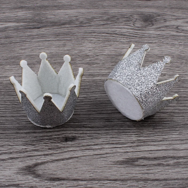 60 шт./лот оптовая продажа войлочная корона для оголовья девочек блестящая без