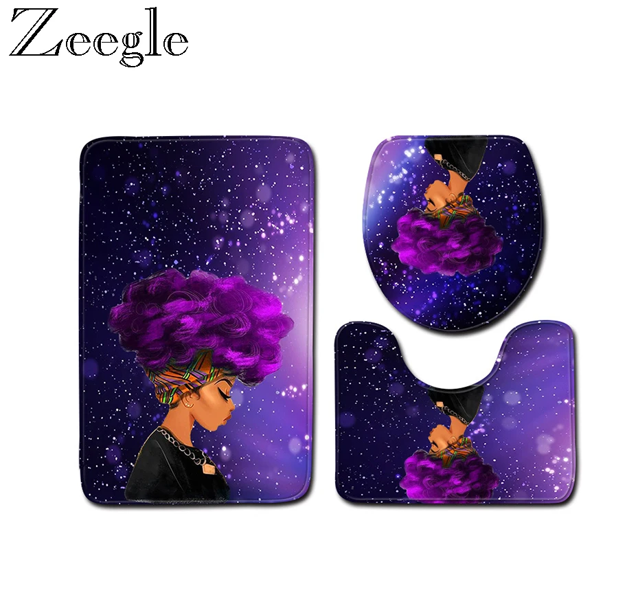 

Zeegle African Style Bathroom Bath Mat Absorbent Bathroom Toilet Rugs Floor Mat Pad Non-slip Bathroom Rugs