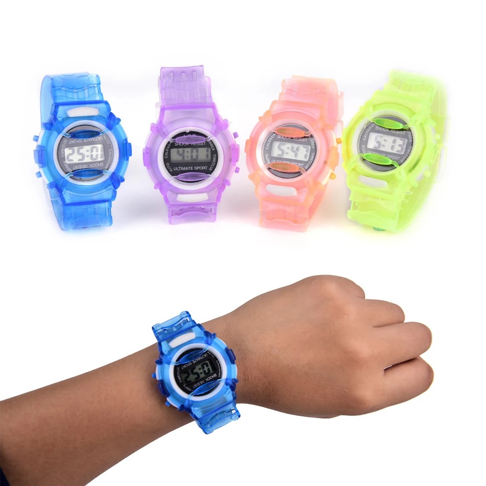 

Children's indoor outdoor Required Boy Girl Alarm Date Digital Multifunction Sport waterproof Wrist Watch random color