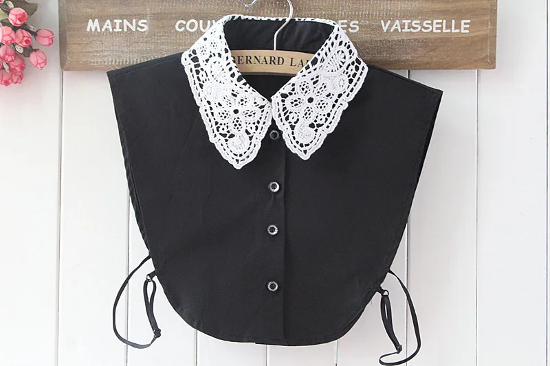 Женская рубашка с цветочной вышивкой воротник чокер Кружева съемный бисером