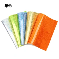 ahb laser silk road leather sheets glitter silk thread pattern synthetic leather material for bows diy handbag garment supplier