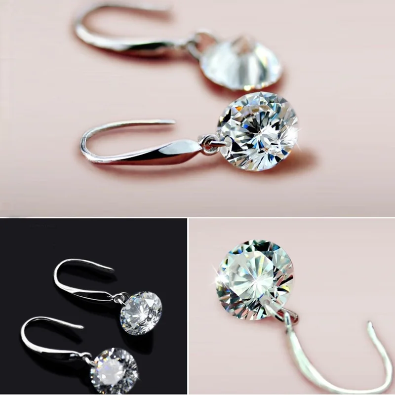 Женские свадебные серьги OMHXZJ вечерние из стерлингового серебра 925 пробы с Белым