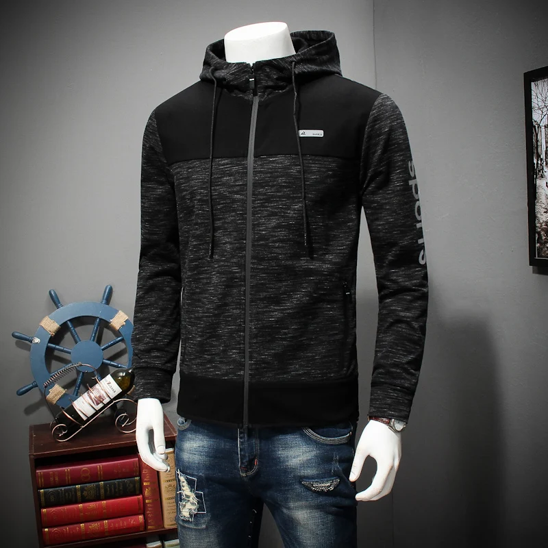 2018 spring and autumn men's flight jacket zipper dark cotton slim fit pilot coat college hooded size 8xl 7xl 6xl 5 | Мужская одежда