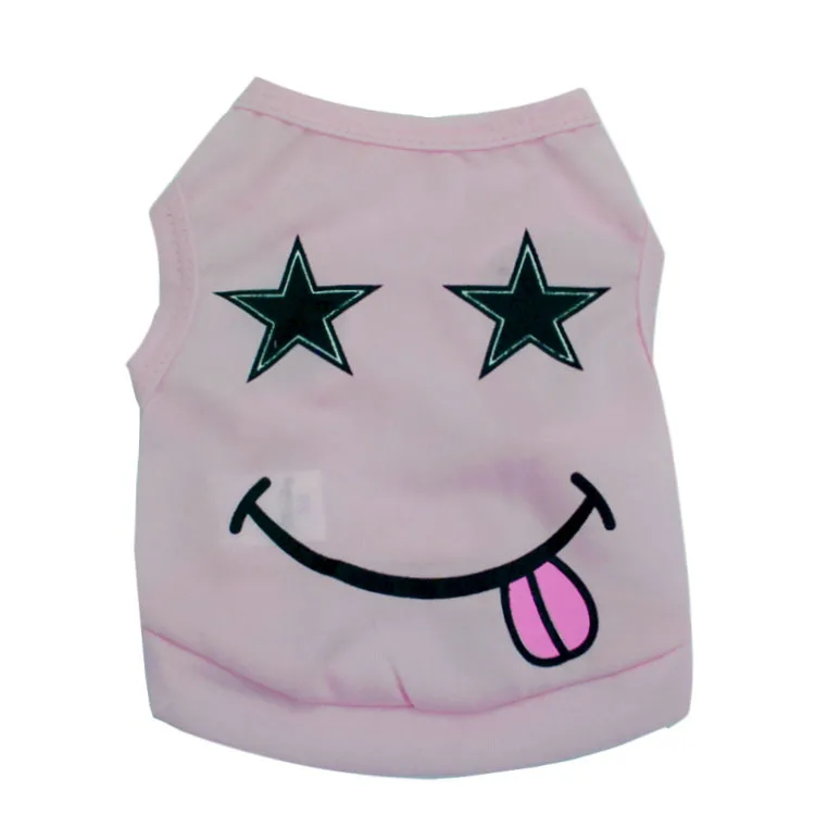 Новые жилеты для домашних животных полиэстер звезда улыбка забавное лицо собака