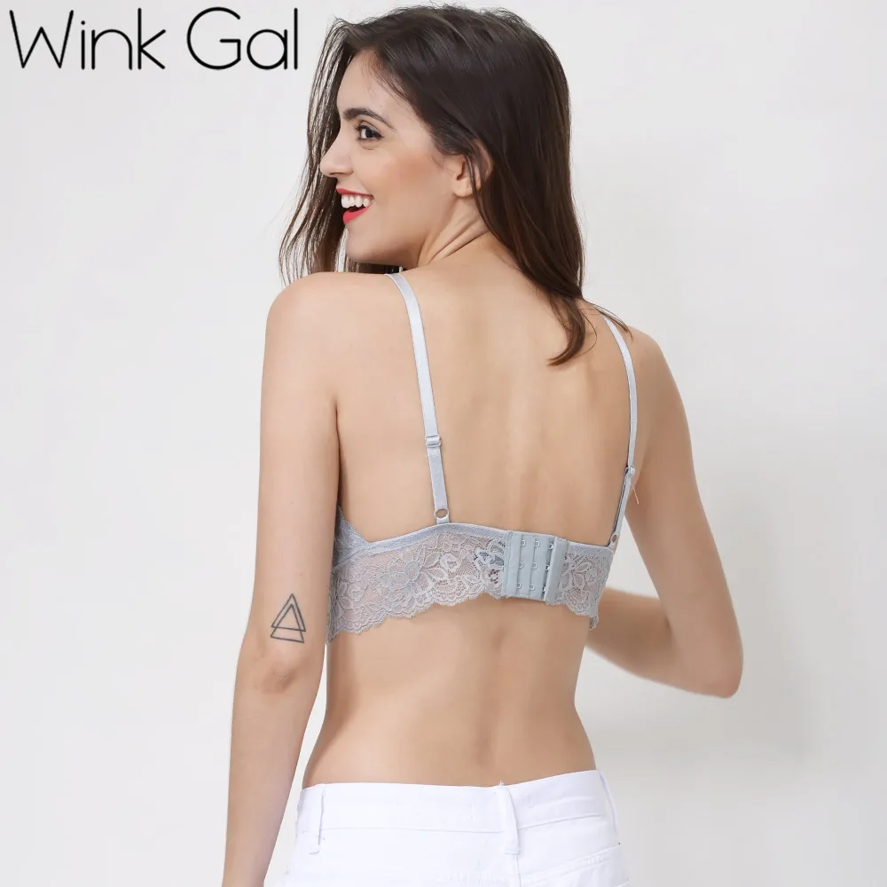 Wink Gal New Push Up Triangle Woman Bra Sexy Lingerie Female Crop top Pink W12102 Drop Ship