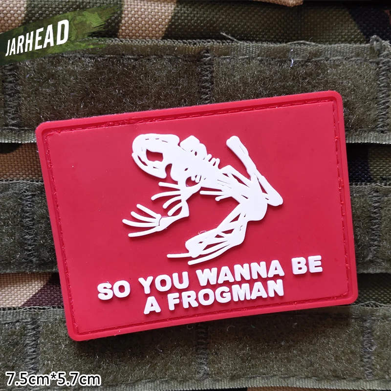 Frogman военные ПВХ нашивки на липучке резиновая нарукавная повязка Тактический