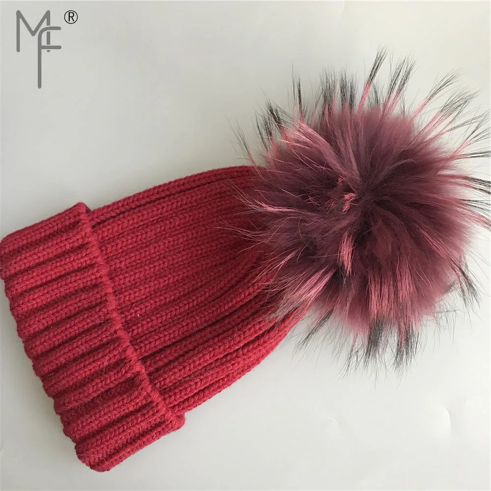 Magicfur 1 шт. 100% 15 см 6 &quotмяч из натурального меха енота меховым помпоном W кнопки для