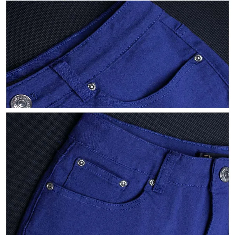 Летние разноцветные обтягивающие женские джинсовые шорты с высокой талией