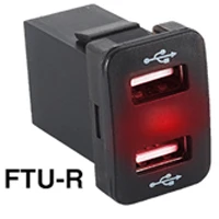 Красный Популярное автомобильное зарядное устройство USB с двумя портами, быстрая зарядка, мобильный аккумулятор с двумя портами 2,1+ А, автомобильное зарядное устройство для Toyota, новая версия, светодиодный дисплей - Название цвета: Красный