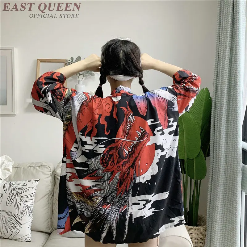 Японское кимоно кардиган размера плюс женские топы лето 2019 юката женская рубашка