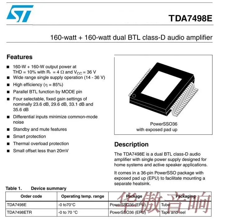 6 канальный TDA7498E 160 Вт X 6 класс D Домашний кинотеатр 5,1 аудио усилитель доска